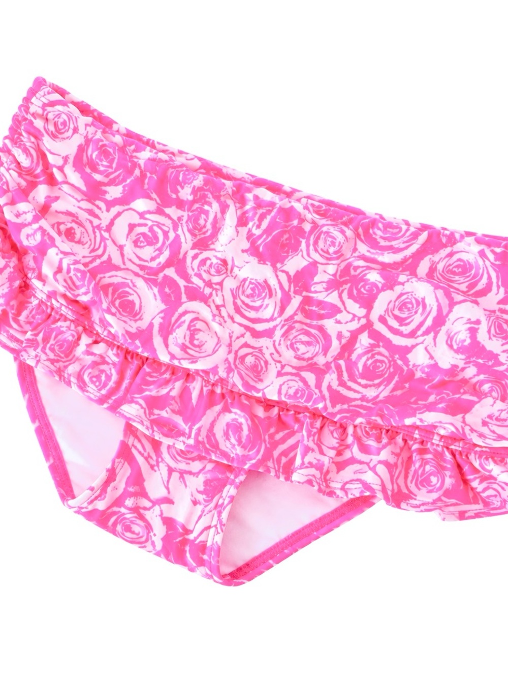 Coco Reef Pink Rose Print Ruffle Bikini Bottoms